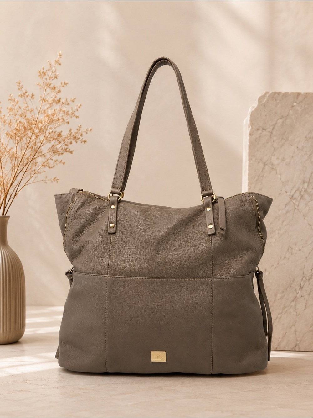 Kooba Everett Tan Leather Shoulder bag Work tote